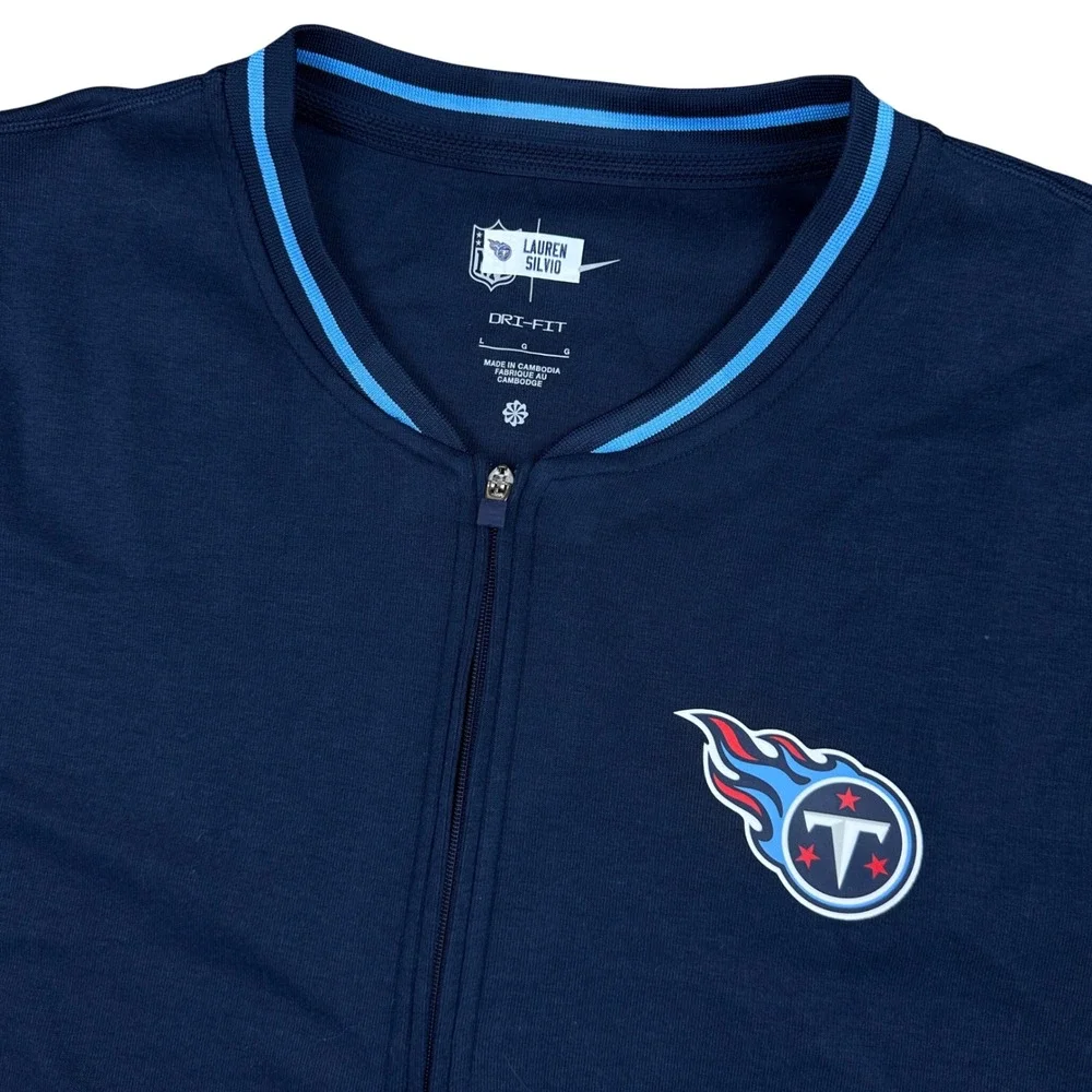 Nike Tennessee Titans NFL Staff Issued Dri-FIT Quarter Zip Pullover Navy Large